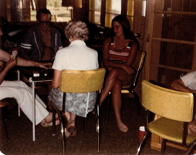 Playing bridge, July 1979