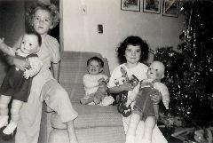 Charlie and Pat and Cathy with dolls