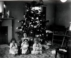 Christmas with dolls and baby