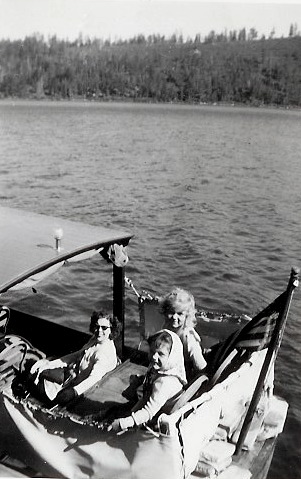 Mildred, Cathy, pat on boat