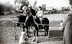 Pat and Cathy on ponies