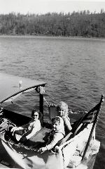 Mildred, Cathy, pat on boat